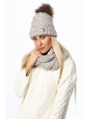 Warm women\'s set with a beige scarf C34 - Online store - Boutique